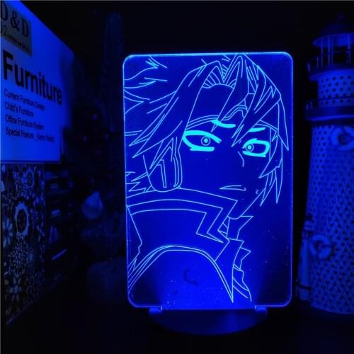 Denki Kaminari 3D Night Light Boku No Hero Academia Anime Figure LED Lamp My Hero Academia Manga Lampara Home Decoration Lights