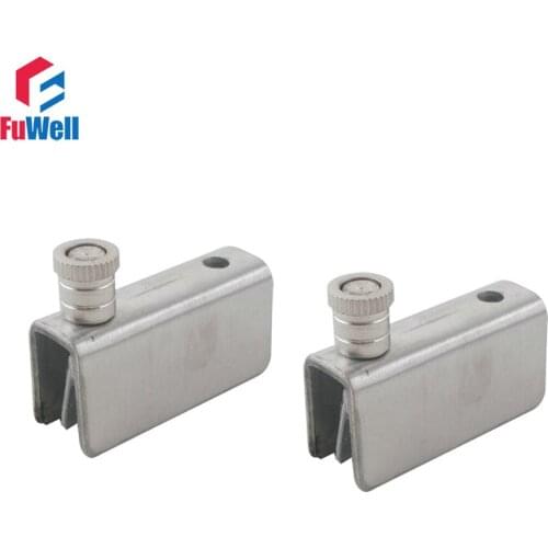 4pcs 70mm Length Stainless Steel 8-10mm Bathroom Shower Glass Door Clamp Clip Door Hinge