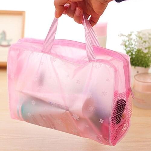 500pcs/lot Plastic Transparent Organizer bags Cosmetic Bags Makeup Casual Travel Waterproof Toiletry Wash Bathing Storage bags