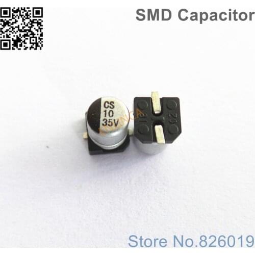 60pcs/lot 35v 10uf SMD Aluminum Electrolytic Capacitors size 4*5.4 10uf 35v