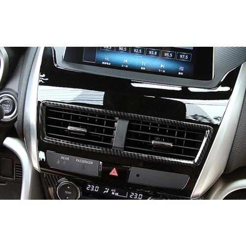 For Mitsubishi Eclipse Cross 2018 2019 2020 accessories ABS Carbon Fiber Interior Middle Console Air Vent Outlet Cover Trim