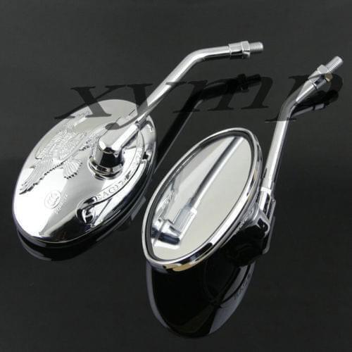 Motorcycle Rearview Side Mirror Chrome Eagle for Kawasaki Vulcan EL250 EN400 EN450 EN500