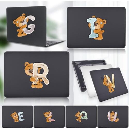 Laptop Case for Apple Macbook Air 13 Inch/PRO 13 Inch 15 Inch 16 Inch New Bear Letter Pattern Matte Hard Shell Computer Case