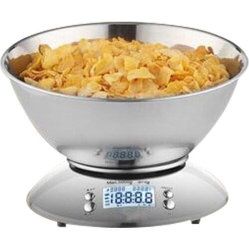 Kitchen Digital Scale With Bowl Added Alarm Timer Function Electronic Weighing Balance Readability Kitchen Scales