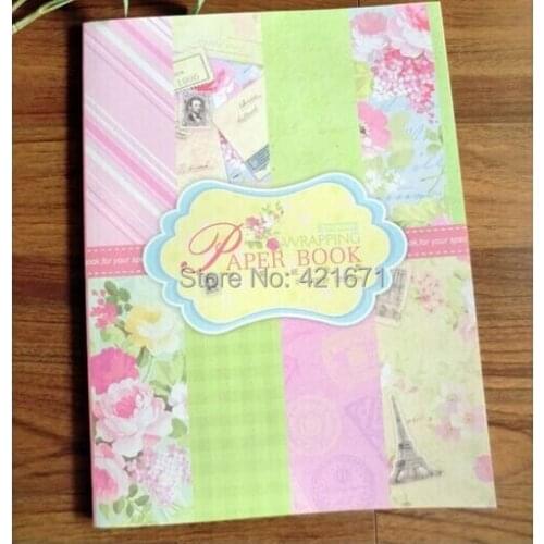 Retro exclusive diy Gift Wrapping Paper Book 32sheet, colorful blooming flower Scrapbooking Paper pack Set,origami,paper craft