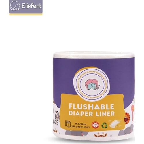 Elinfant Disposable Bamboo Fabric Toiletries Baby Diaper Pad Mate Flushable Diaper Liner Nappies