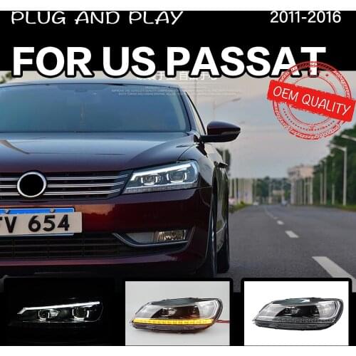 Headlight for VW Passat B7 US 2012-2018 Car LED DRL Hella 5 Xenon Lens Hid H7 Volkswagen Car Accessories