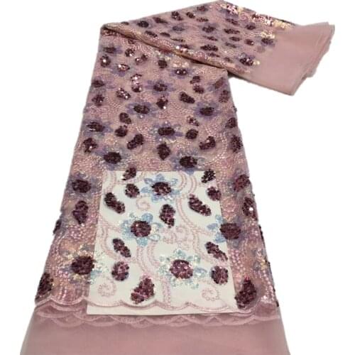 Beautiful Sequins Embroidery African Net Lace Fabric 2021 High Quality Lace Nigeria Wedding Laces Material 5 Yards XX-105