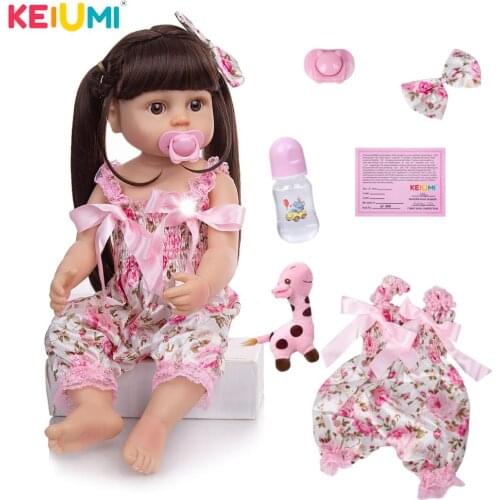 Handmade KEIUMI Reborn Baby Toddler Gilr Dolls Realistic Newborn Silicone Vinyl Baby Dolls Toys For Girl Boys Birthday Xmas Gift