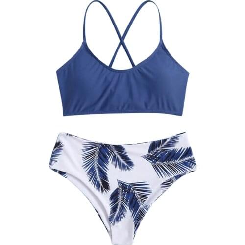 2pcs Bikini 2021 Swimsuit Women Swimwear High Waist Print Brazilian Summer Beach Bathing Suit Swim Wear Maillot De Bain Femme