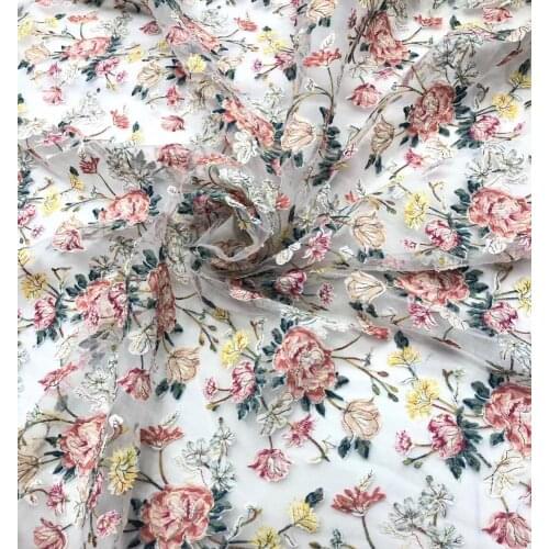 Top sale French Net Lace Fabric SYJ-72685 embroidery nigerian tulle lace fabric for brial dress