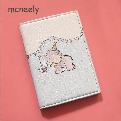 Mcneely Cartoon Leather Passport Cover Case Kid Travel Passport Holder Bag Girl Business Card Holder Purse Retro Card Wallet