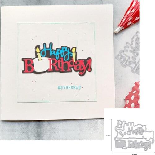 Letter Happy Birthday Metal Cutting Dies For DIY Scrapbooking Album Paper Cards Decorative Crafts Embossing Die Cuts New