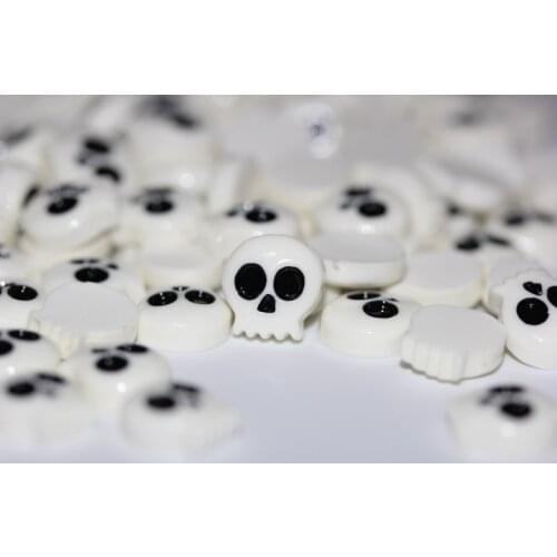 DIY Mini White Skull Flat Back Resin cabochons Accessories
