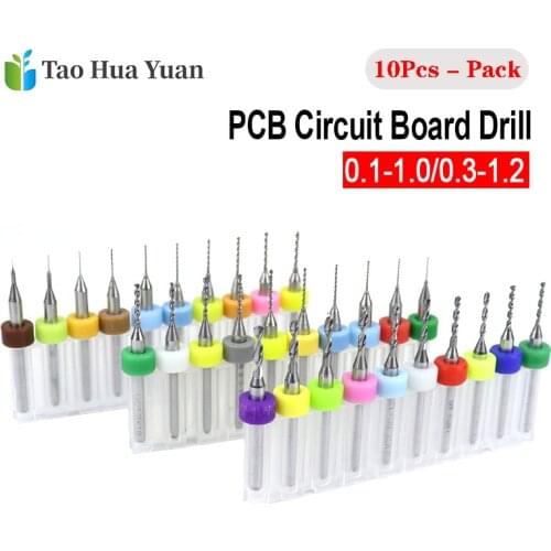 10pcs 0.1mm~1.2mm Import Carbide PCB Drill Bits Print Circuit Board Mini CNC Drilling Bit Set Power Tool Accessories Tools Set A
