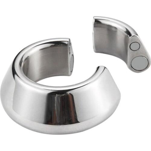 Stainless Steel Male Scrotum Pendant Magnetic Cock Ring Penis Exerciser Weight Ring Sperm Lock Ejaculation Delay Sex Toy for Man