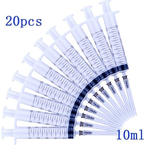 20pcs 10ml Disposable Plastic Veterinary Syringe With Needles For Pet Farm Animal Cat Dog Pig Cattle Sheep Horses