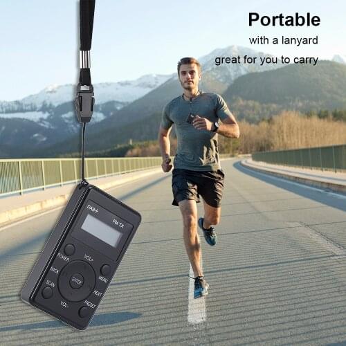 HRD 100 Portable FM Radio DAB+ FM Receiver with Earphones for Daily & Travel Mini Transmitter Rechargeable Digital Mini Radio