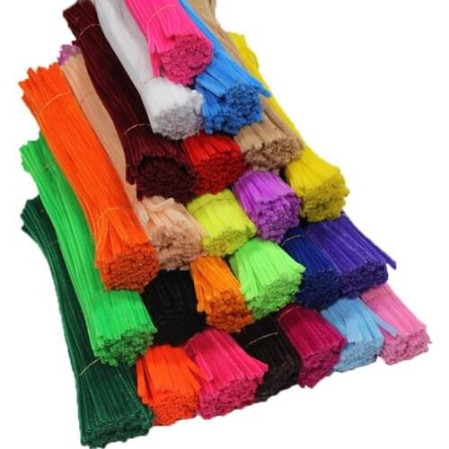 100pcs DIY Craft Supplies Plush Tinsel Stems Wired Sticks DIY Handmade Toys Crafting Material Kids Educational