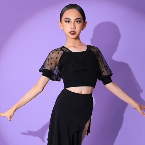 Modern Standard Dance Tops Lace Sleeve Practice Clothing Professional Latin Competition Shirt Rumba Tango Dance Clothes DWY5931