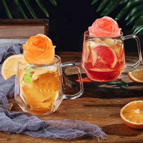 Rose Shape Ice Cube Mousse Cake Silicone Mold Handmade Drop Candle Soap Silicone Mold Daily Necessities