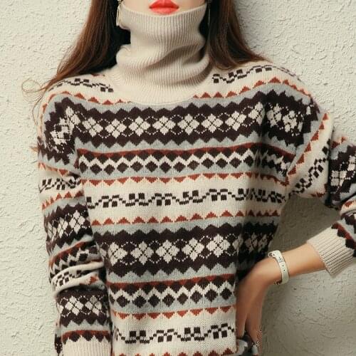 TLYUEHANZE cashmere sweater 100% wool sweater loose pullover sweater thick wool bottoming sweater autumn and winter new style