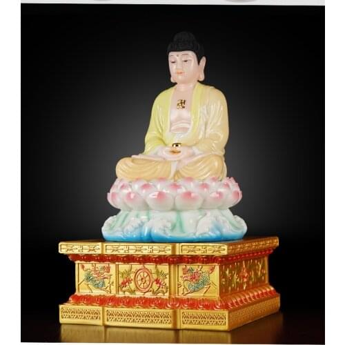 39CM LARGE -high-grade Home Hall TOP efficacious Talisman Mascot Sakyamuni Buddha GOOD CHINA jade Porcelain Buddhism statue