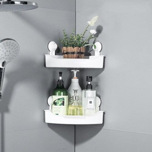 Corner Shelf Storage Holder Shelves Bathroom Triangular Shower Shelf Corner Bath Storage Holder Organizer Rack Suction Cup