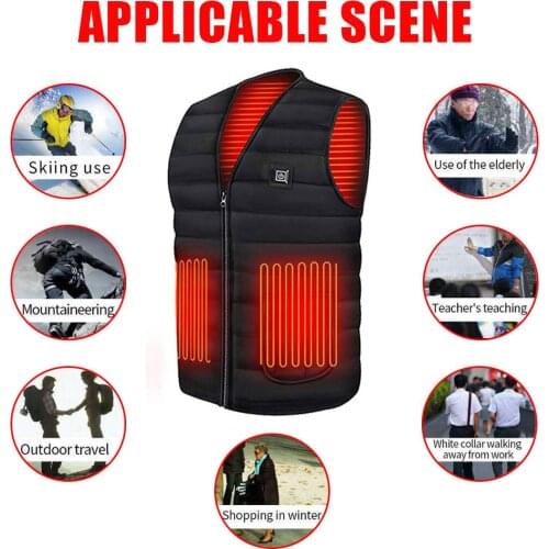 Outdoor Sports Smart Heating Vest USB Flexible Thermal Winter Warm Jacket Electric Heating Clothes Heating 3 Gears Adjustable