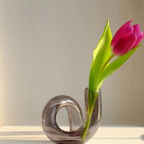 Flower Vase for Table Decoration Living Room Decorative Vase Modern Flowers Arrangement Handmade Tabletop Glass Vase