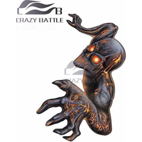 Crazy Battle 13 x 6.7cm Magma Sneaky Car Stickers Cartoon Waterproof Decal Motorcycle Windshield Bumper Trunk Truck Decoration