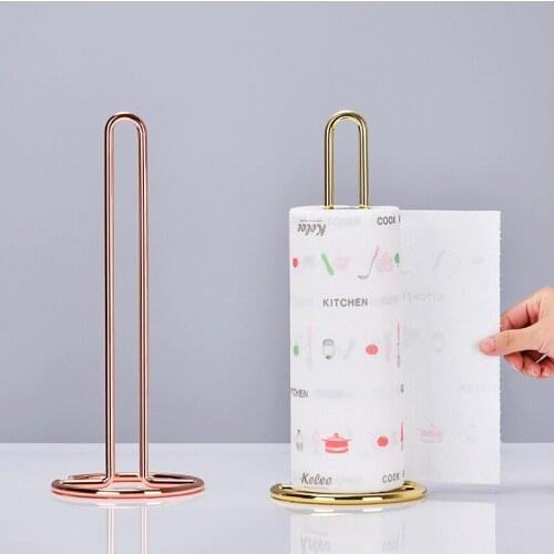 "Iron Tissue Holder Kitchen Napkin Storage Desktop Decor Roll Stand Nordic Ins Golden Bathroom Tissue Holder Storage Shelf "