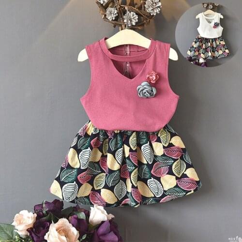 Girls Clothing 2021 New Summer Kids Sleeveless Vest and Skirt 2PCS Children Clothing Cute Outfit Soft Clothes 3 5 6 7 8Y