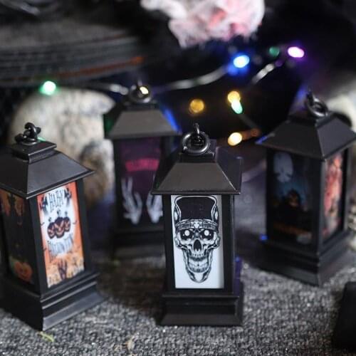 2021year Halloween Decoration Led Candles Tea Light Vintage Castle Ghost Hanging LED Lantern Lamp Halloween Party Home supplies