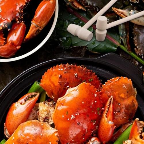 30x Natural Wooden Hammer Lobester Seafood Crackers Mallets Pounding Toy Educational Toys for Kids