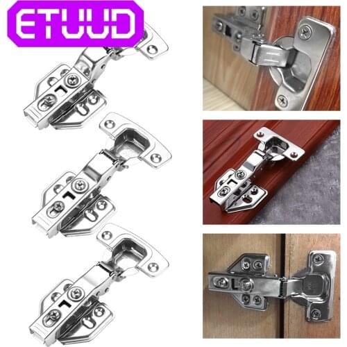 4Pcs C Series Hinge Stainless Steel Door Hydraulic Hinges Damper Buffer Soft Close For Cabinet Cupboard Furniture Hardware tools