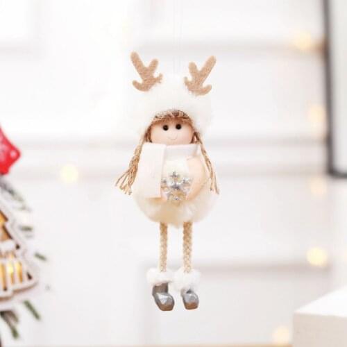 4pcs/set Christmas Angel Plush Doll Toys Xmas Tree Pendants Ornaments Creative Home Decoration