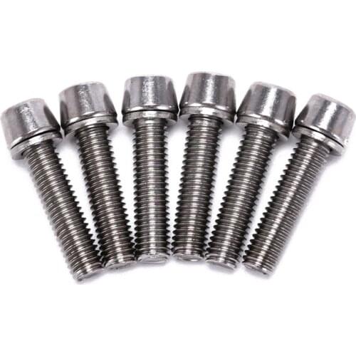 6PCS Bicycle Headset Stem Cap Screw Ultralight Stainless Bicycle Seat Disc Bolt M5 * 20mm Mountain Bike Road Bike Riser Screw