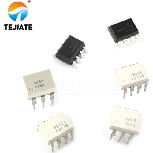 6N137 6N136 6N135 4N35 4N25 SOP-6 High Speed Photocoupler Direct Insert IC Chip DIP-8