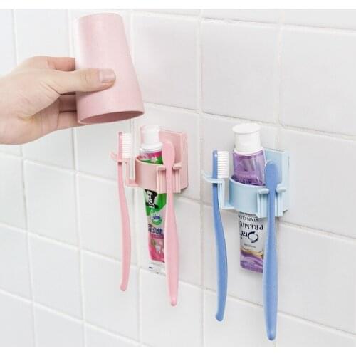 A2635 Bathroom Seamless Strong Chuck Storage Rack Plastic Multi-Function Toothbrush Storage Rack