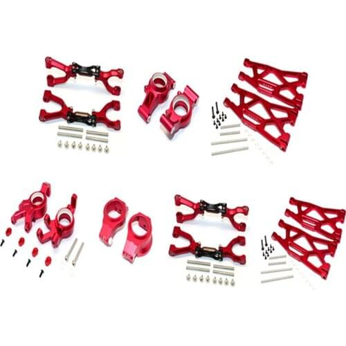 ALUMINUM FRONT&REAR UPPER+LOWER ARMS+FRONT C HUBS+FRONT KNCUKLE ARMS SET FOR X-MAXX TRAXXAS X-MAXX 6S 7729+7730+7732+7737+7752