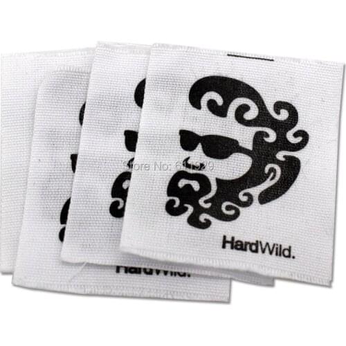 Free shipping pure white cotton printed labels/custom clothing cotton labels/tags garment woven labels/shirt tags 1000 pcs a lot