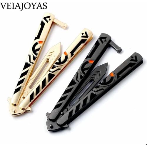 Game Overwatch Tracer Reaper Weapon 21cm Butterfly Knife Metal Model Charm Keychain Pendant Key Chain Keyrings for Men Jewelry