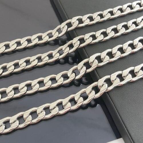 1 Meter Width 7.5mm Stainless Steel Chain Cube NK Chains DIY Necklace Making Jewerly Accessories Jewelry Findings Components