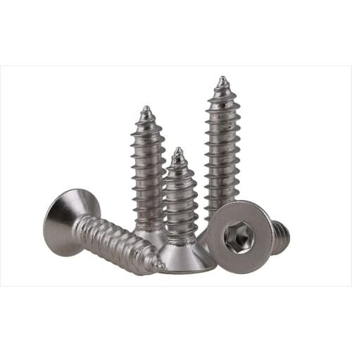 DIN7991 304 stainless steel hex socket head self tapping screw M3 M4 M5 M6 screw flat head screw