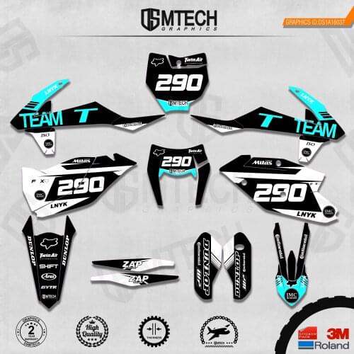 DSMTECH Customized Team Graphics Backgrounds Decals 3M Custom Stickers For KTM 2017-2019 EXC 2016-2018 SXF 037