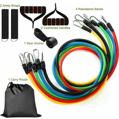 Resistance Loop Bands set of 5 Power Strength GYM Fitness Exercise Yoga Pull Up