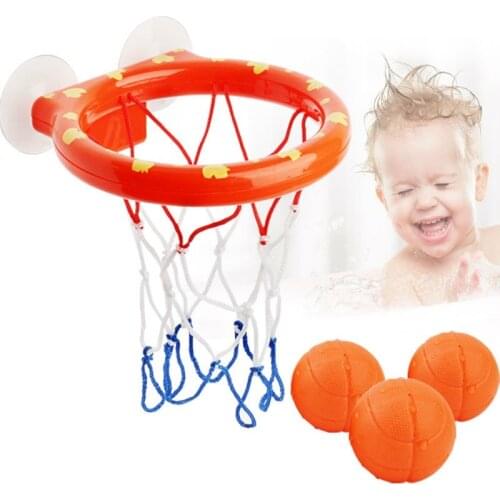 Toddler Bath Toys Kids Shooting Basket Bathtub Shower Water Play Set for Baby Girl with 3 Mini Plastic Basketballs Suctions Cups