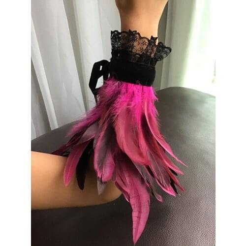 Carnival and festival Rooster feather hand cuff and wrist cuff Special Price