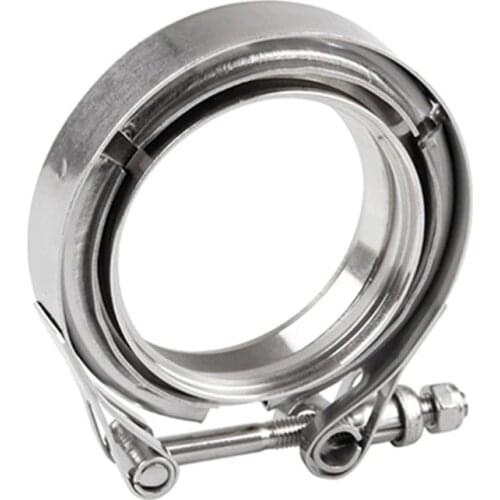 2/2.5/3/3.5/4 inch Turbo Exhaust Down Pipe Stainless Steel #304 V-Band Clamp + 2Flange